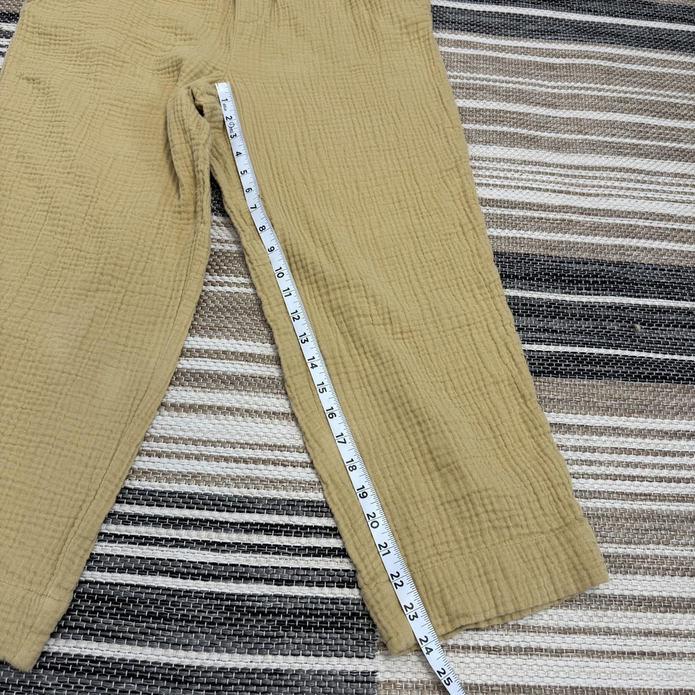 Madewell Pants Women's Medium Yellow Cotton Gauze Pull On Relaxed Cropped SU21 - Picture 13 of 15